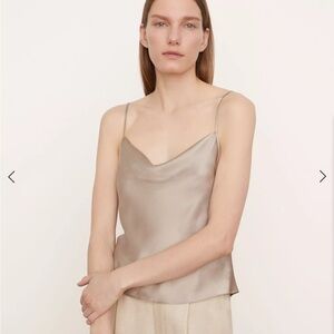 Vince 100% Silk blouse tank top Camisole classy neutral beige cream minimalist